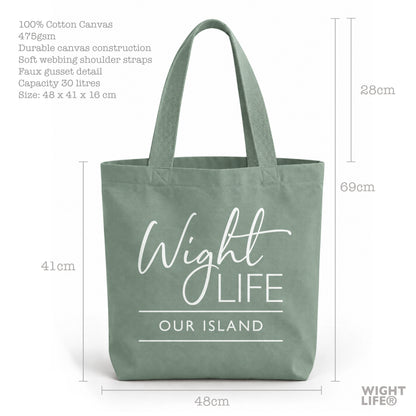 Wight Life Our Island Heavyweight Canvas Tote Shopping Bag