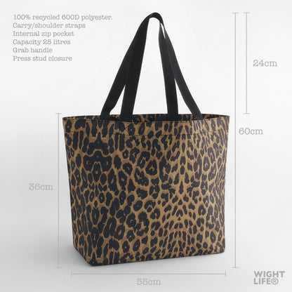 Wight Life Leopard Print Large Tote Shopping Bag