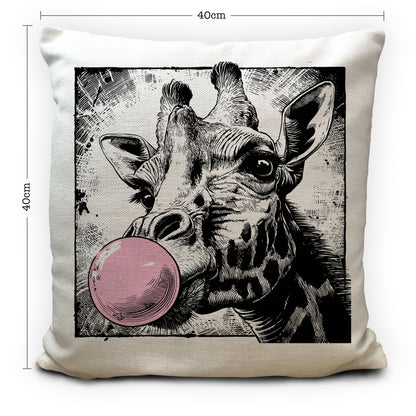 Bubblegum Giraffe Cushion Cover, Giraffe Lover Pillow Cover, Funny Home Decor 40cm
