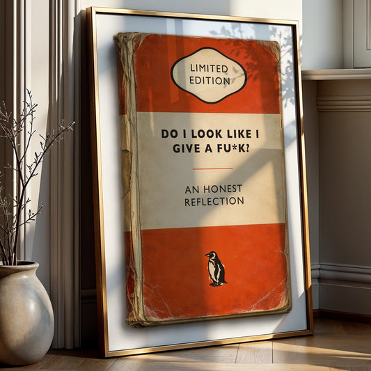 Vintage Paperback Book Cover Style Print - Do I Look Like I Give a Fu*k