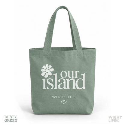 Our Island Heavyweight Canvas Tote Bag | Our Island Flower | Wight Life®
