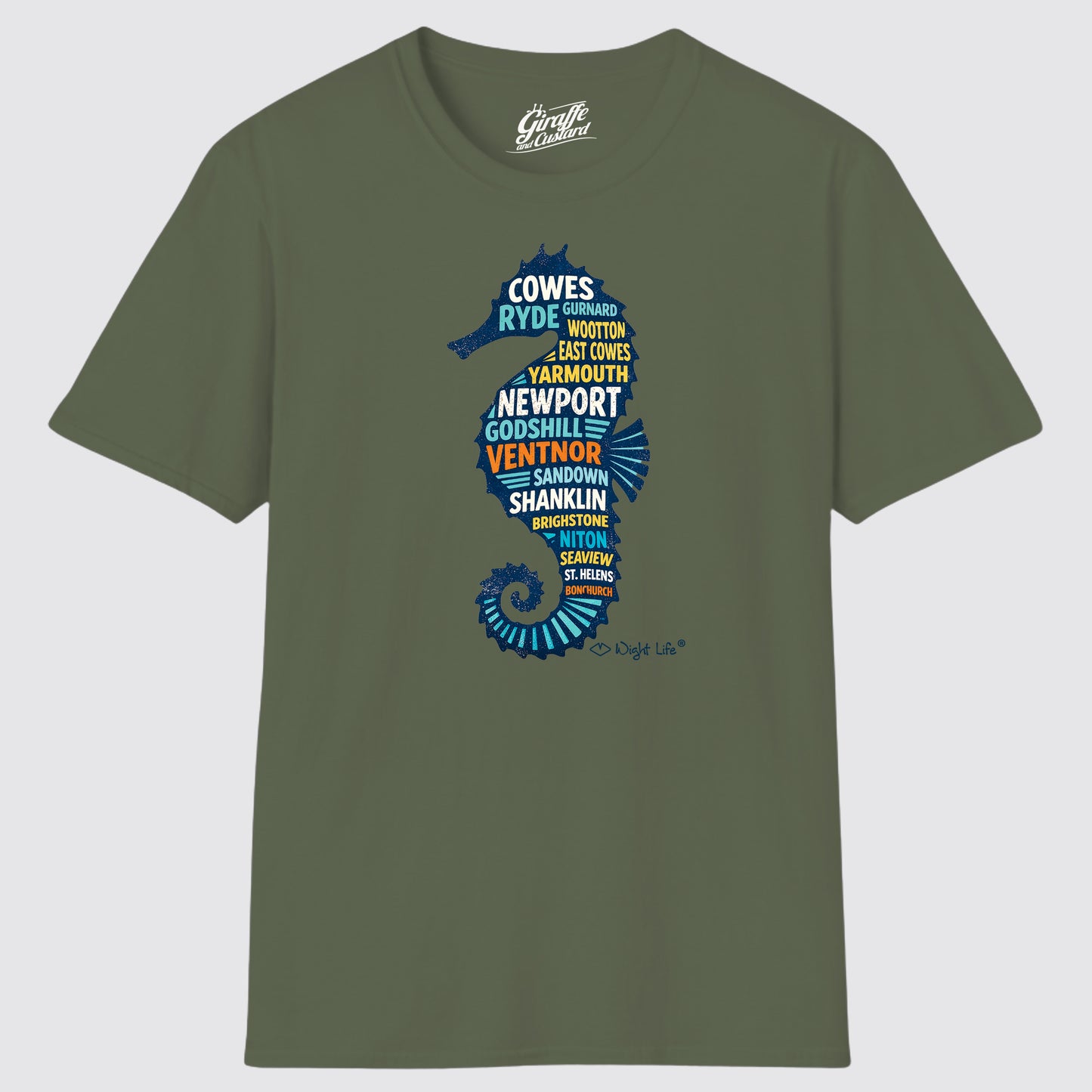 Wight Life T-Shirt - Island Seahorse- Unisex Isle of Wight Tee