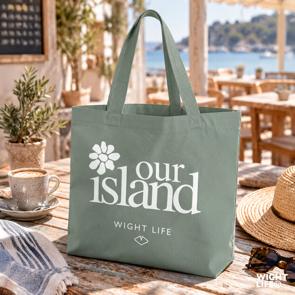 Our Island Heavyweight Canvas Tote Bag | Our Island Flower | Wight Life®