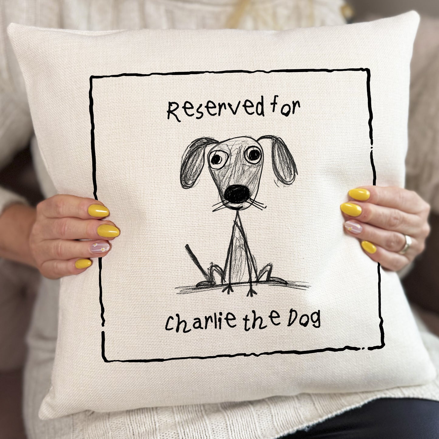 Personalised Dog Cushion Cover, Reserved For Pet Pillow, Custom Dog Name Cushion, Funny Dog Lover Gift, Pet Owner Gift, Dog Mum Dad