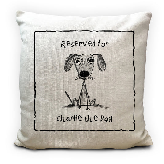 Personalised Dog Cushion Cover, Reserved For Pet Pillow, Custom Dog Name Cushion, Funny Dog Lover Gift, Pet Owner Gift, Dog Mum Dad