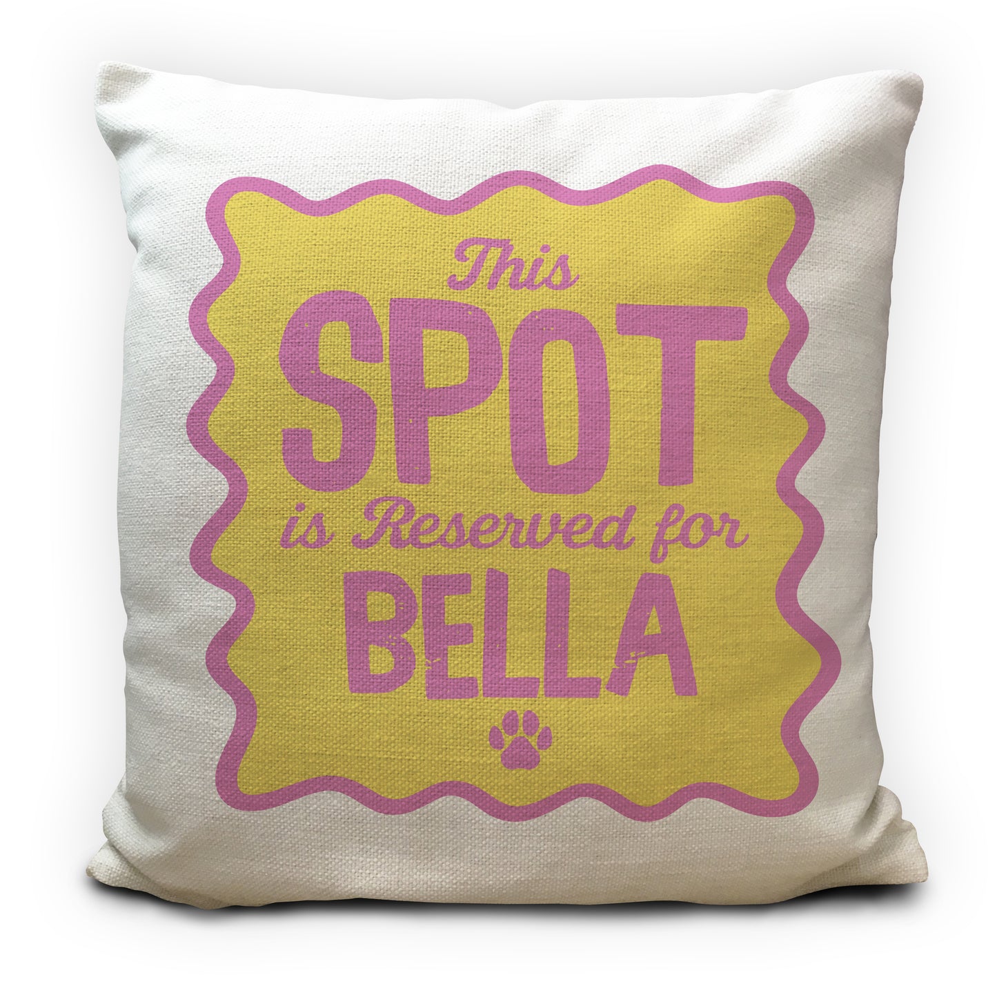 Personalised Dog Cushion Cover, Reserved Spot Pet Pillow, Custom Dog Name Gift, Dog Mum Dad Gift, Funny Pet Cushion, 3 Colour Choices