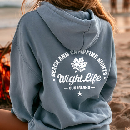 Wight Life Hoodie - Beach and Campfire Nights - Unisex Hoodie