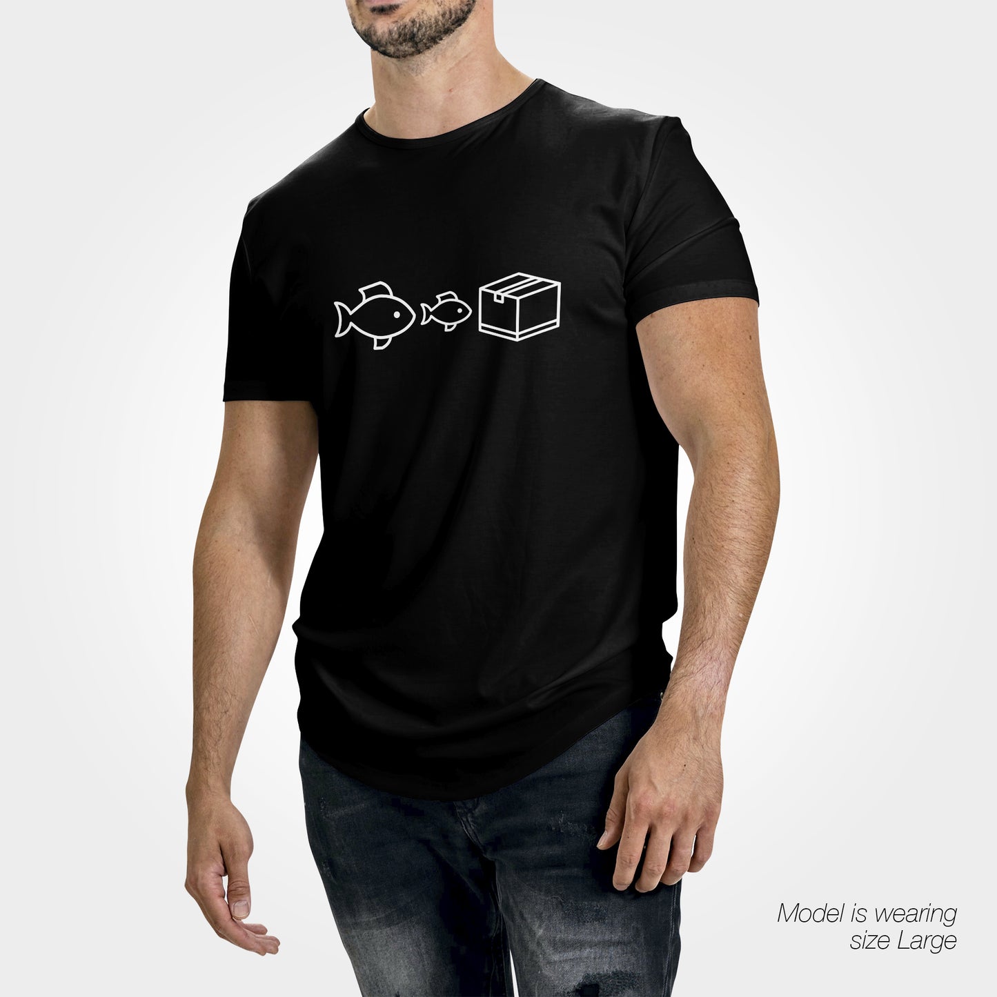 Big Fish, Little Fish, Cardboard Box T-Shirt - Funny Slogan T-Shirt - 90s Rave Quote
