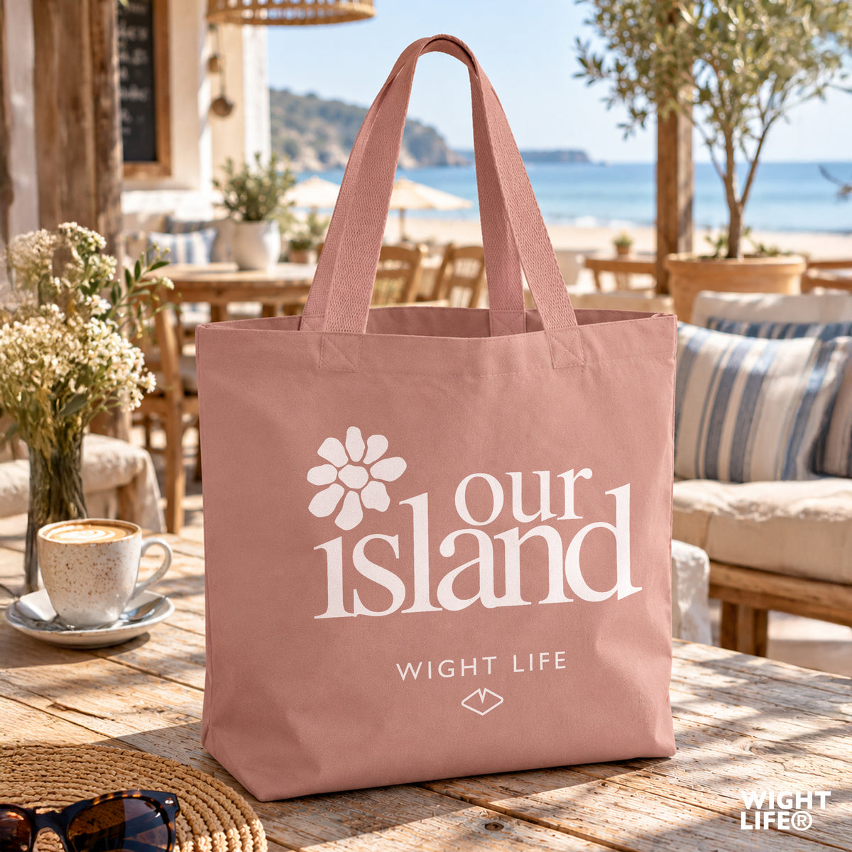 Our Island Heavyweight Canvas Tote Bag | Our Island Flower | Wight Life®
