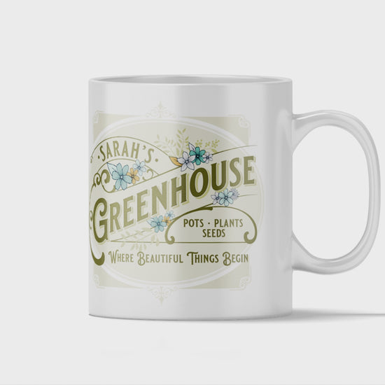 Personalised Greenhouse Vintage Gardener Ceramic Mug Gift 11oz Video
