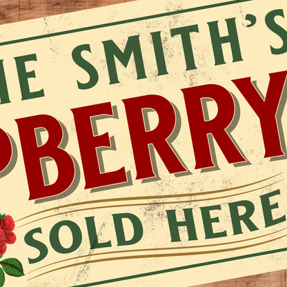 Personalised Raspberry Jam Kitchen Sign Plaque Vintage Retro Shabby - 100x305mm