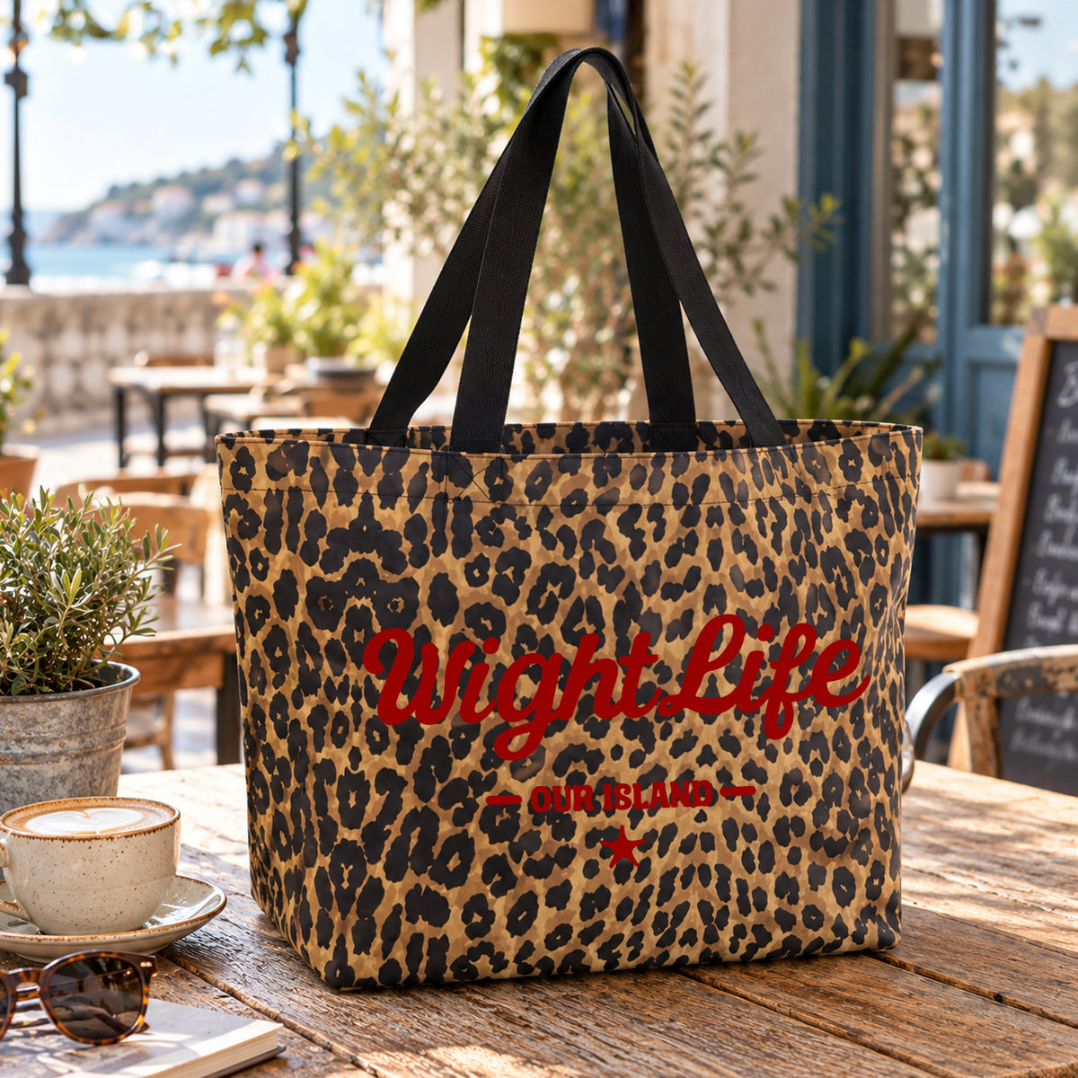 Wight Life Leopard Print Large Tote Shopping Bag