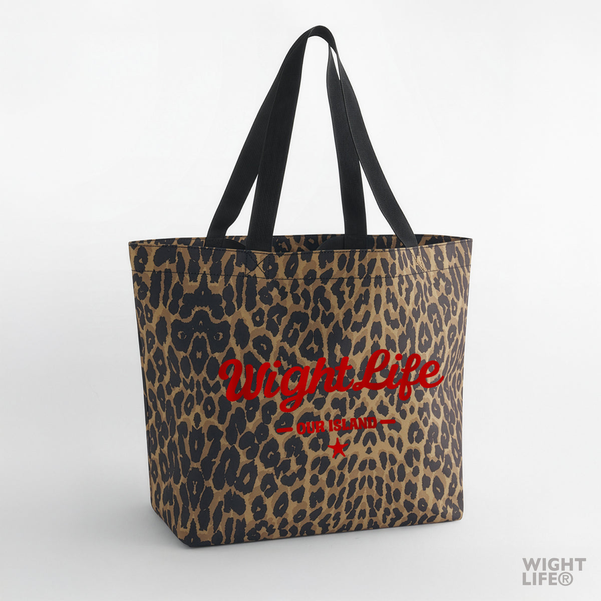Wight Life Leopard Print Large Tote Shopping Bag