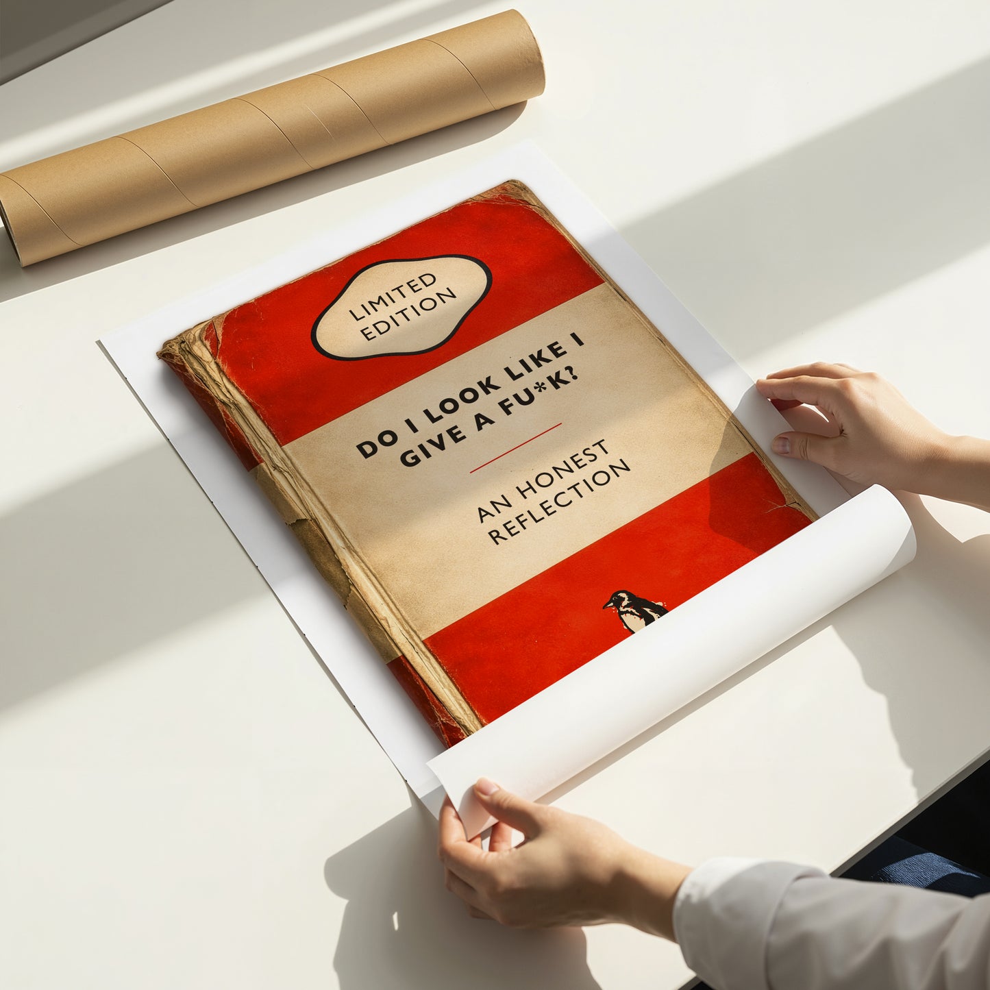 Vintage Book Cover Print - Do I Look Like I Give a Fu*k