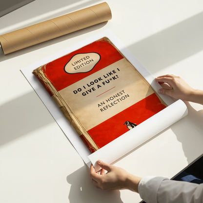 Vintage Book Cover Print - Do I Look Like I Give a Fu*k