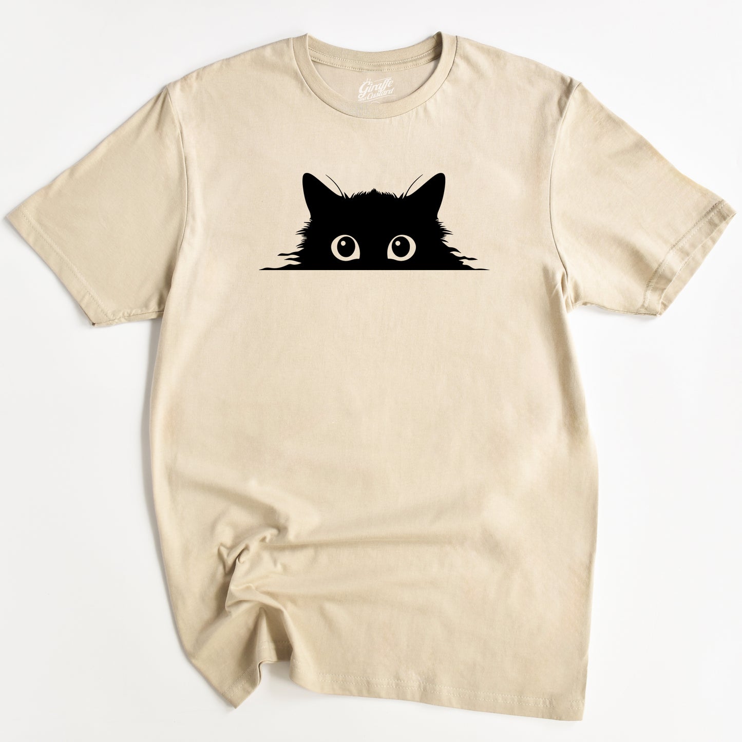 Peeping Cat T-Shirt - Funny Slogan T-Shirt - Cat Lover
