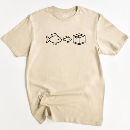 Big Fish, Little Fish, Cardboard Box T-Shirt - Funny Slogan T-Shirt - 90s Rave Quote