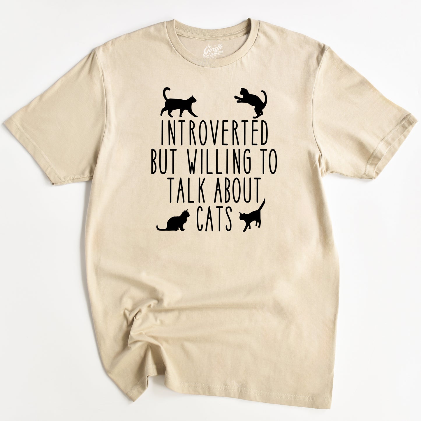 Introverted But Willing To Talk About Cats Cat T-Shirt - Rude Funny Slogan T-Shirt - Cat Lover