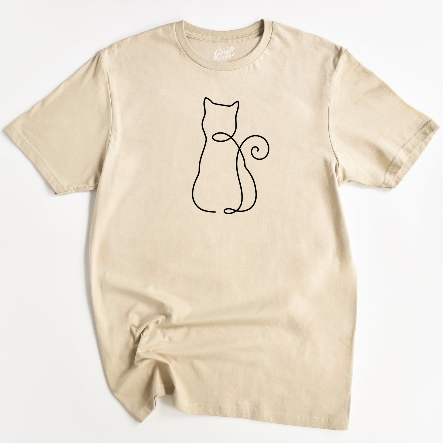 Cat Line Drawing Shape Cat T-Shirt - Funny Slogan T-Shirt - Cat Lover