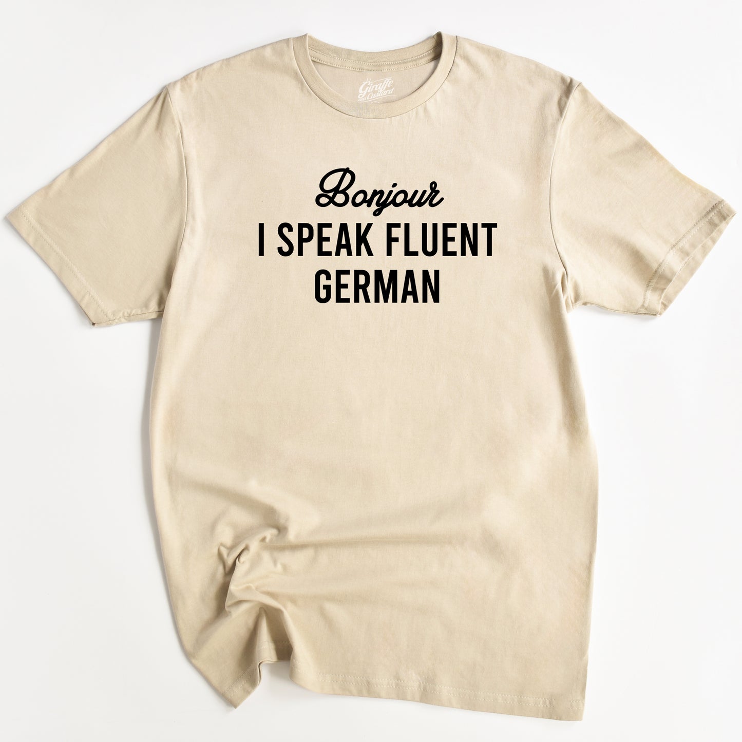 Bonjour German T-Shirt - Funny Slogan T-Shirt - Language Translation Tee