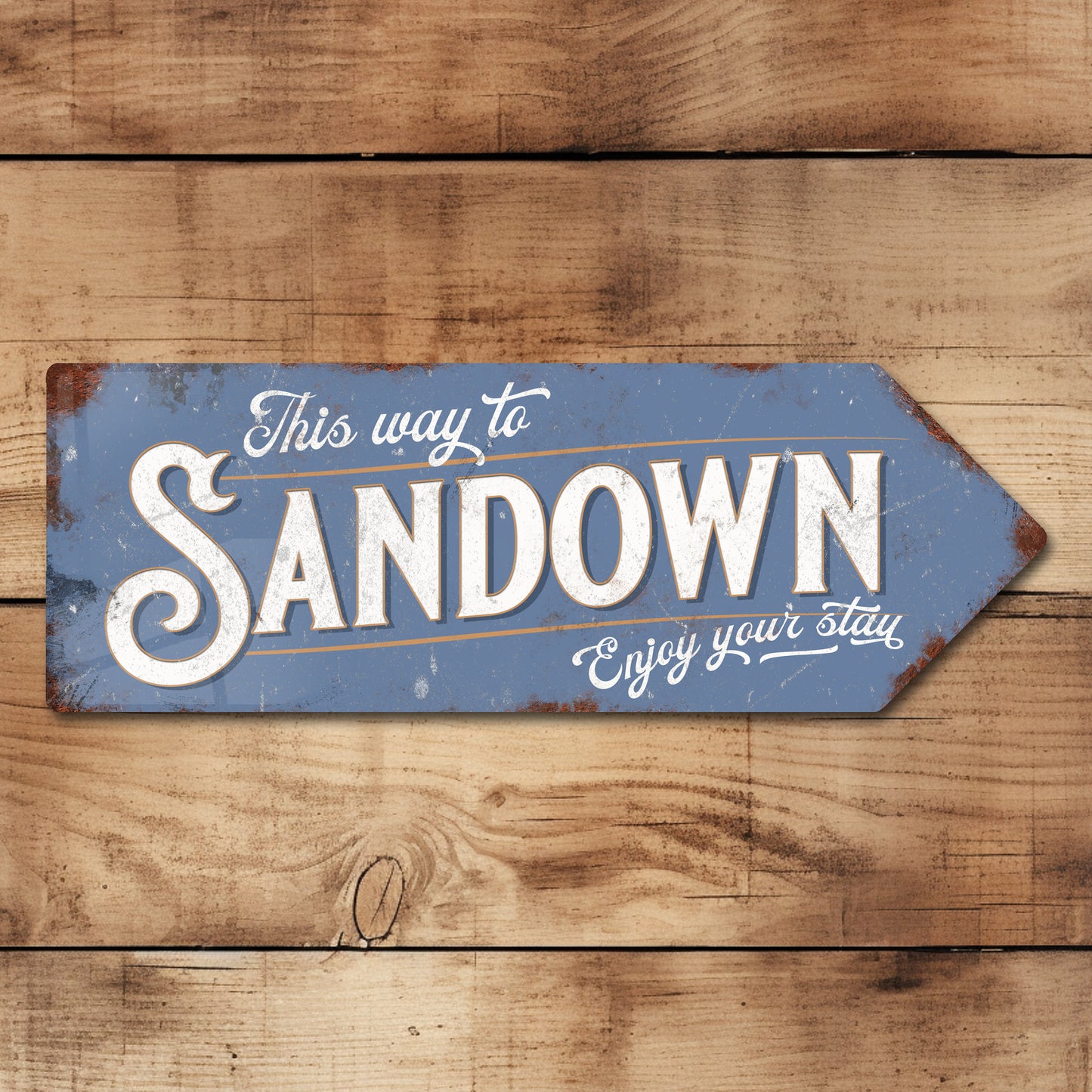 This Way to Sandown Metal Vintage Style Sign | Isle of Wight Gift