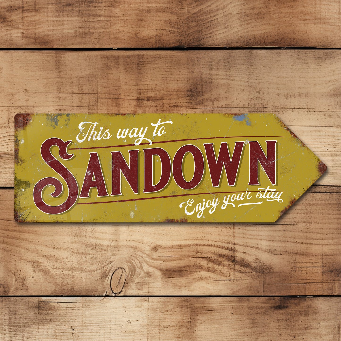 This Way to Sandown Metal Vintage Style Sign | Isle of Wight Gift
