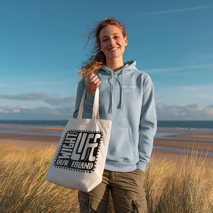 Wight Life Tote Bag - Black or Natural Isle of Wight Shopping Bag - Skate Surf