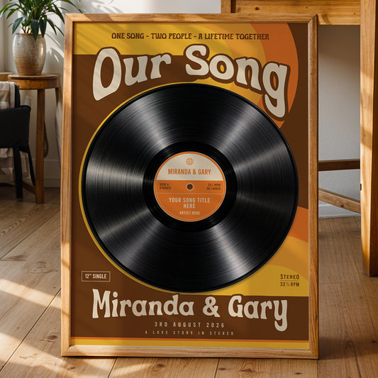 Personalised Wedding Song Vinyl Record Print – First Dance Wall Art