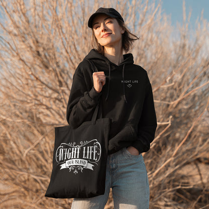 Wight Life Tote Bag - Black or Natural Isle of Wight Shopping Bag - Tattoo Crest