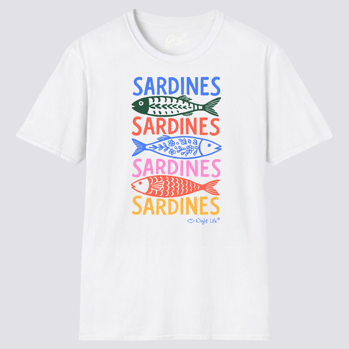 Wight Life T-Shirt - Coloured Sardines - Unisex Isle of Wight Tee