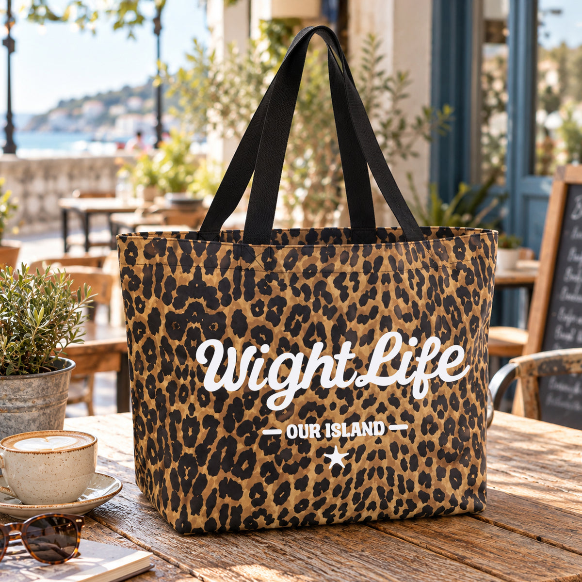 Wight Life Leopard Print Large Tote Shopping Bag