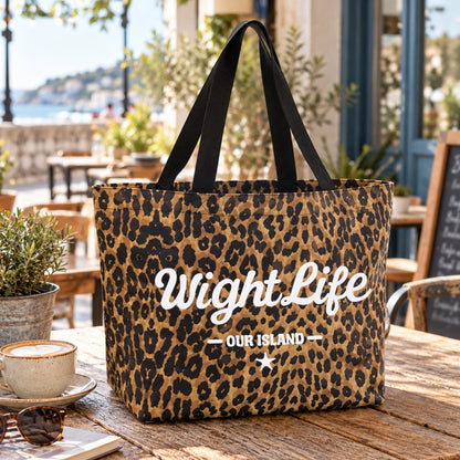 Wight Life Leopard Print Large Tote Shopping Bag