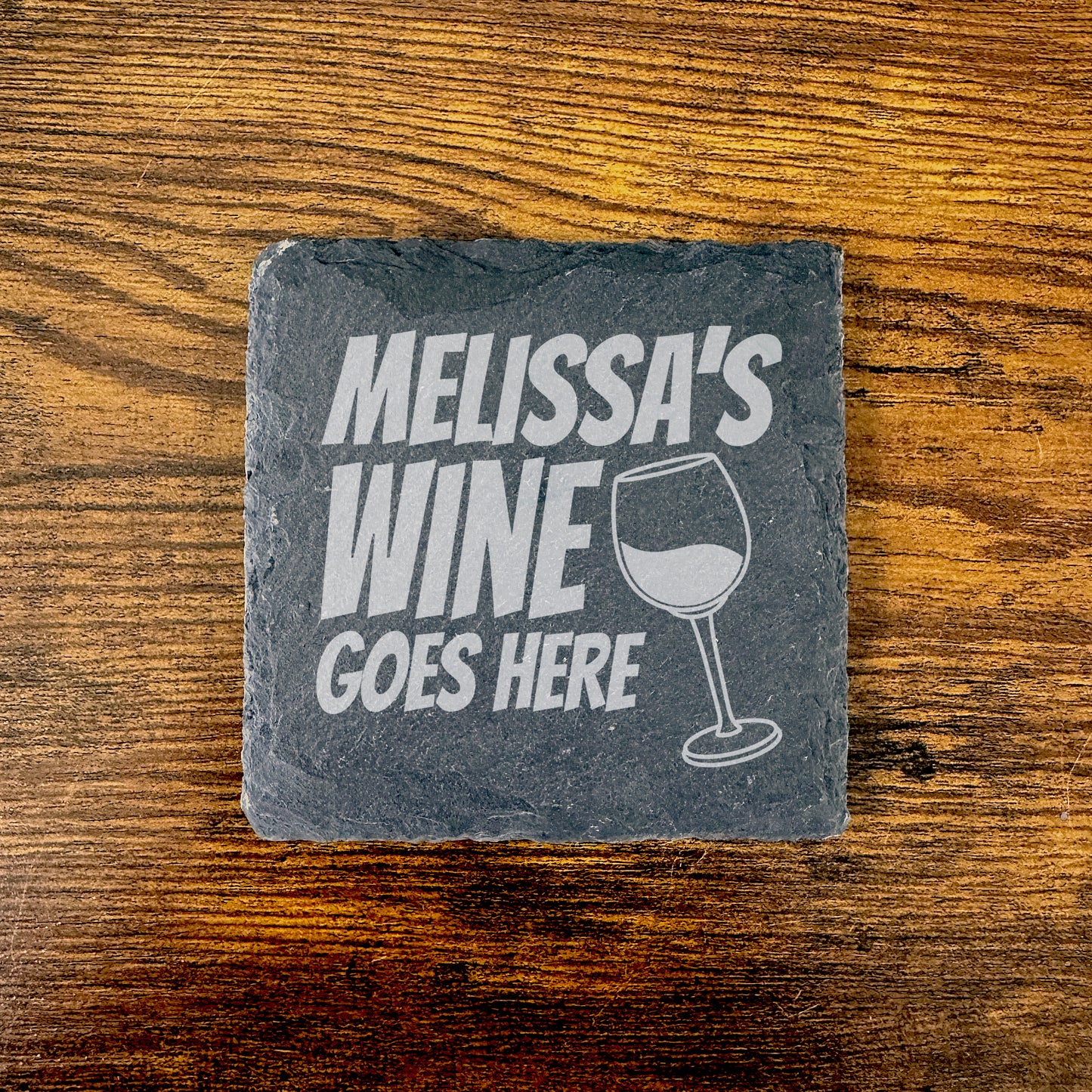 Personalised Name Wine Slate Coaster Home Decor Gift Kitchen Coaster SC02