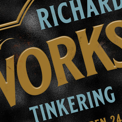 Personalised Workshop Sign Metal Man Cave Custom Sign 305 x 200mm