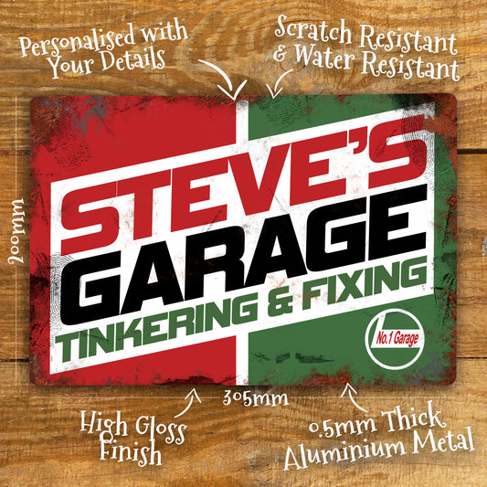 Personalised Motor Oil Garage Metal Door Wall Sign Vintage 200x305mm