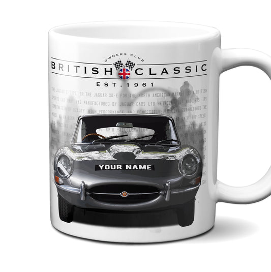 Personalised Jaguar E Type Mug Gift British Classic Car