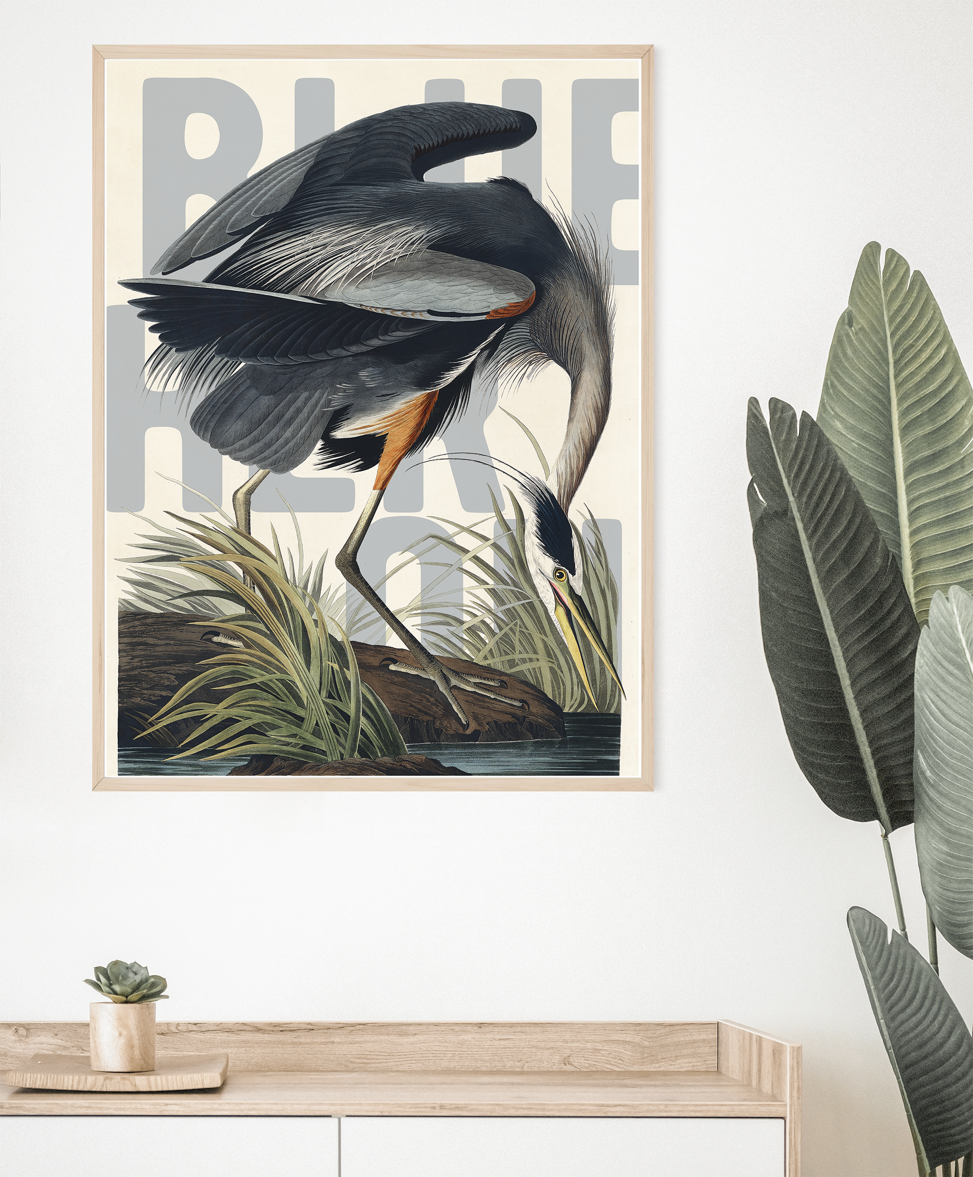 Exotic Bird Wall Art Poster Blue Heron wall art