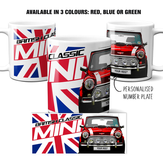 Personalised Mini Cooper Mug Gift British Classic Car
