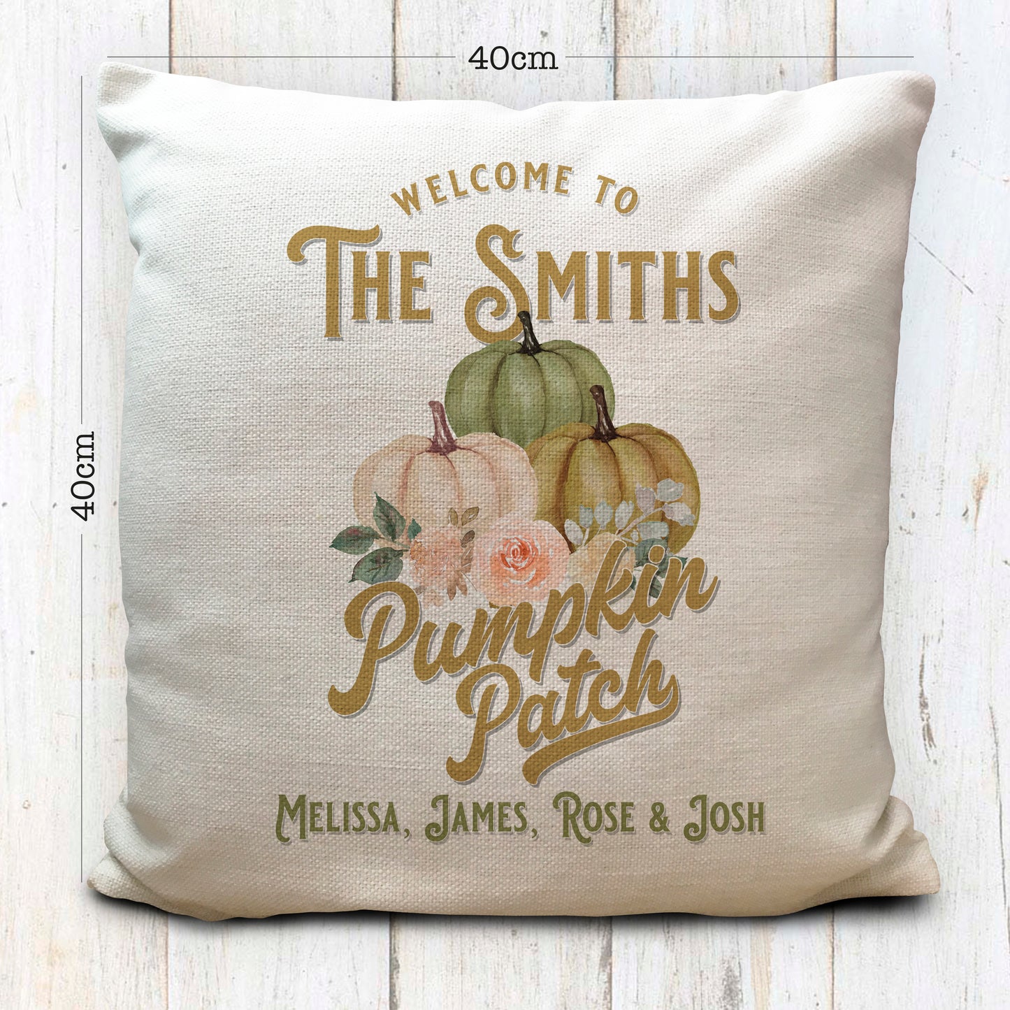 Personalised Autumn Pumpkin Cushion Cover 16"