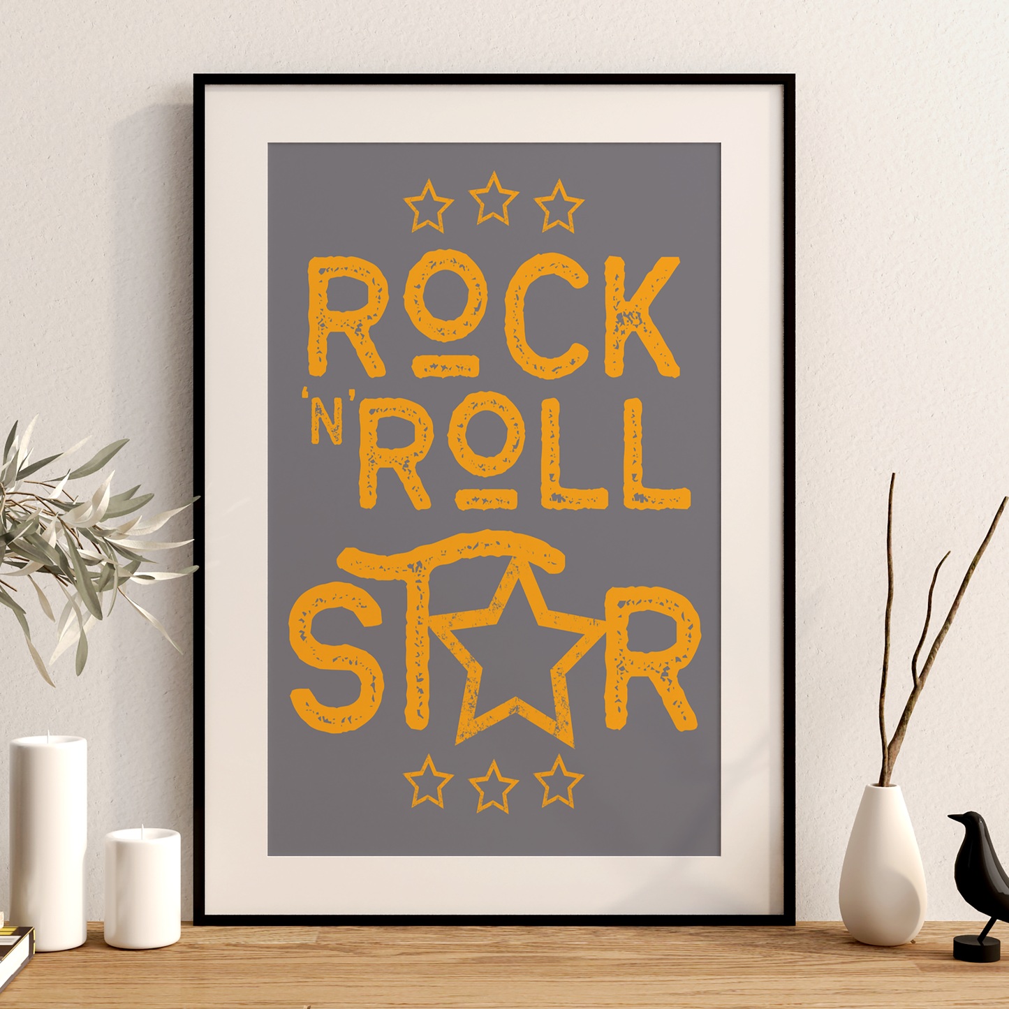 Rock and Roll Star Lyric Art Print Bold
