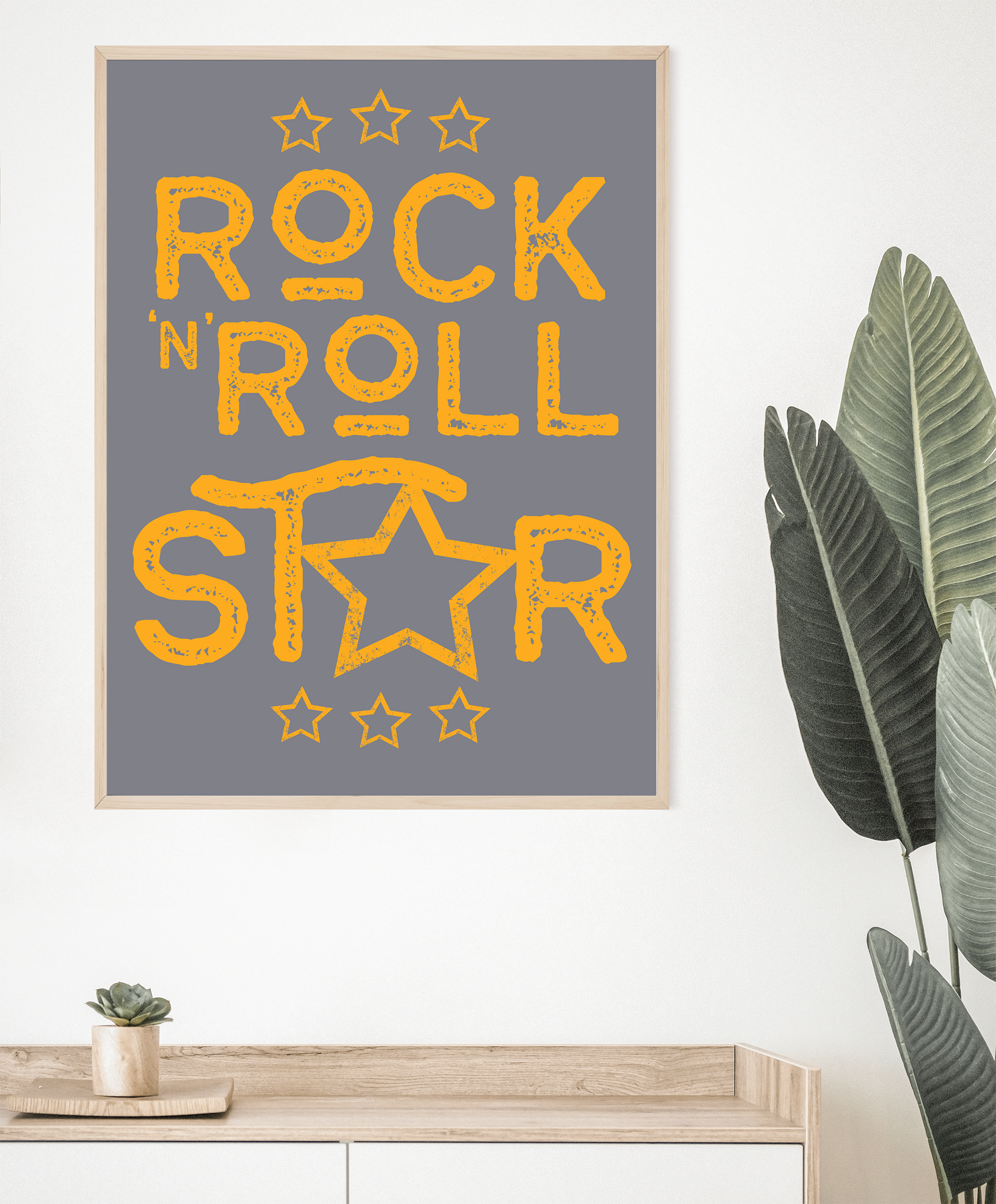 Oasis Wall Art Poster Print Rock and Roll Star framed on wall