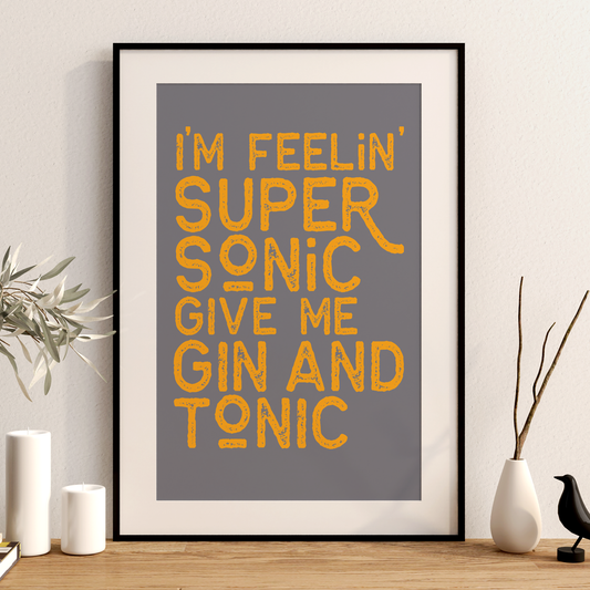 Oasis Supersonic Typographic Wall Art Poster