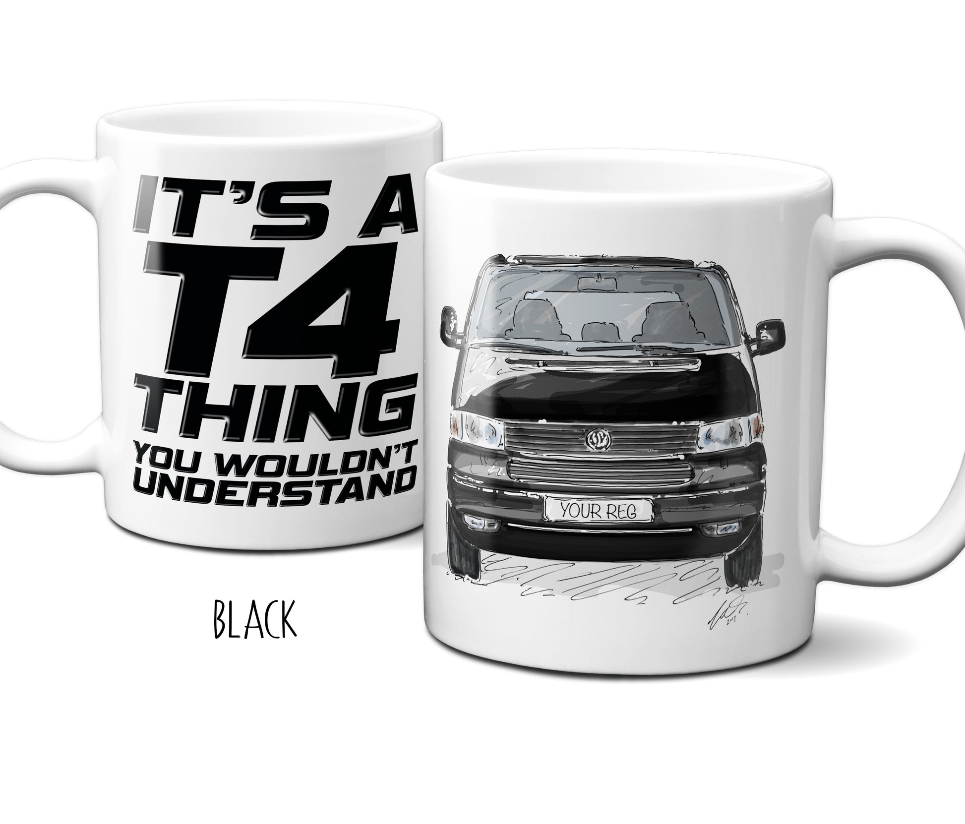 personalised transporter campervan T4 Mug Gift black