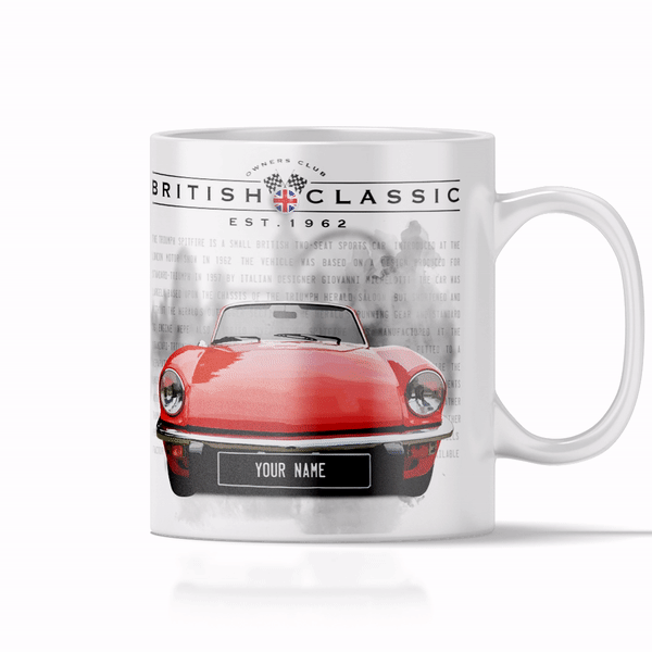Personalised Triumph Spitfire Mug Gift British Classic Car