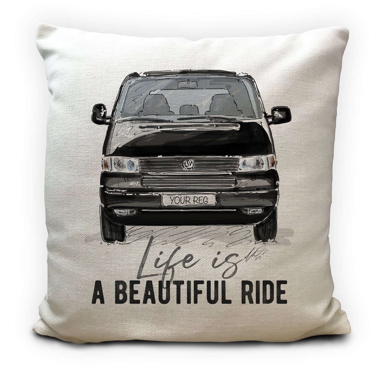 personalised transporter T4 Gift cushion cover black