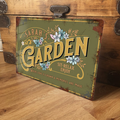 Personalised Gift - Vintage Retro Garden Metal Sign