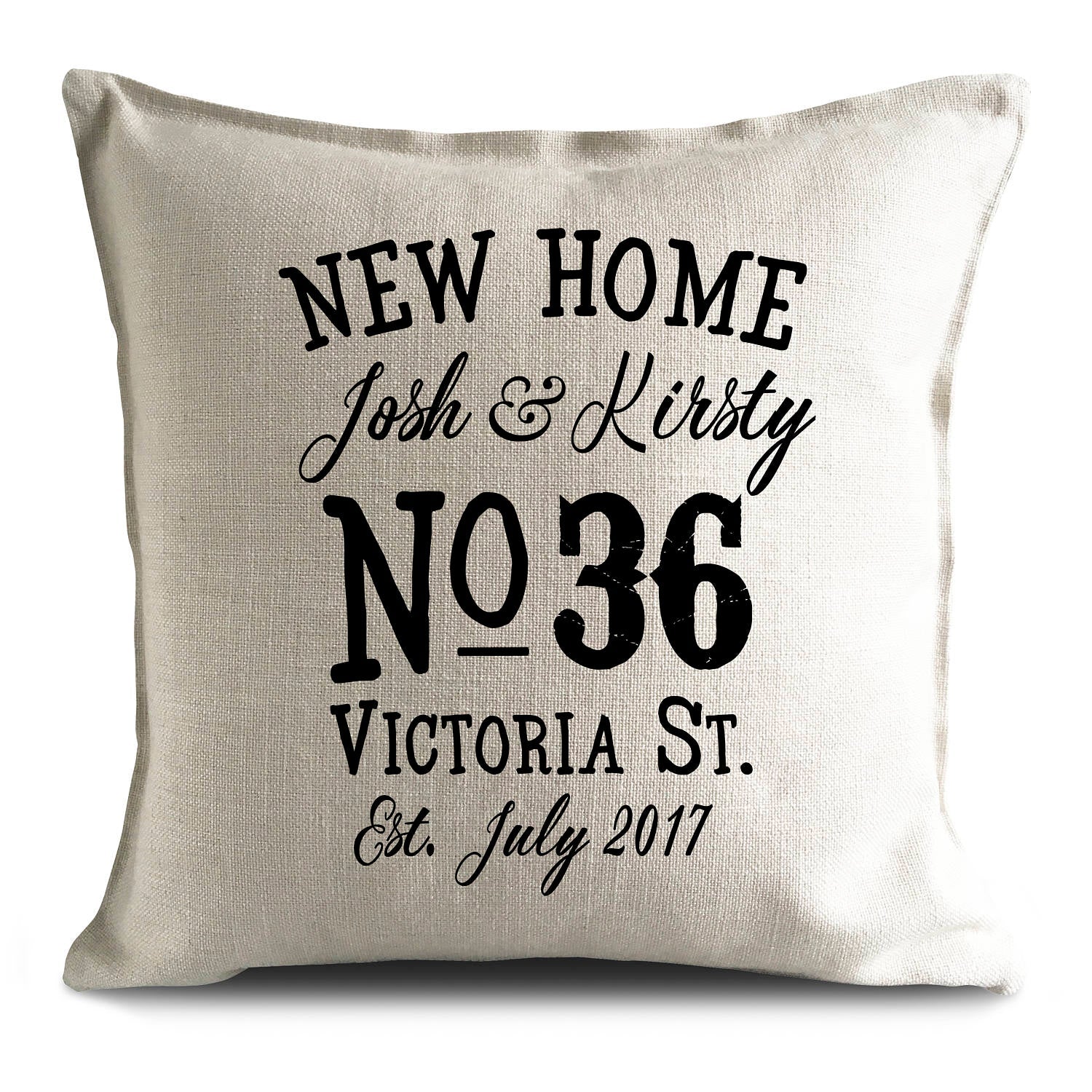 Personalised custom New Home Gift Cushion Cover 