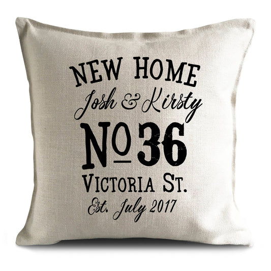 Personalised custom New Home Gift Cushion Cover 