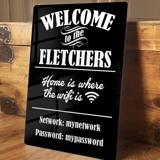 Personalised Home WIFI network password Metal Sign