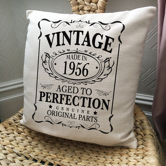 personalised birthday gift cushion cover whisky Jack Daniels design on chair